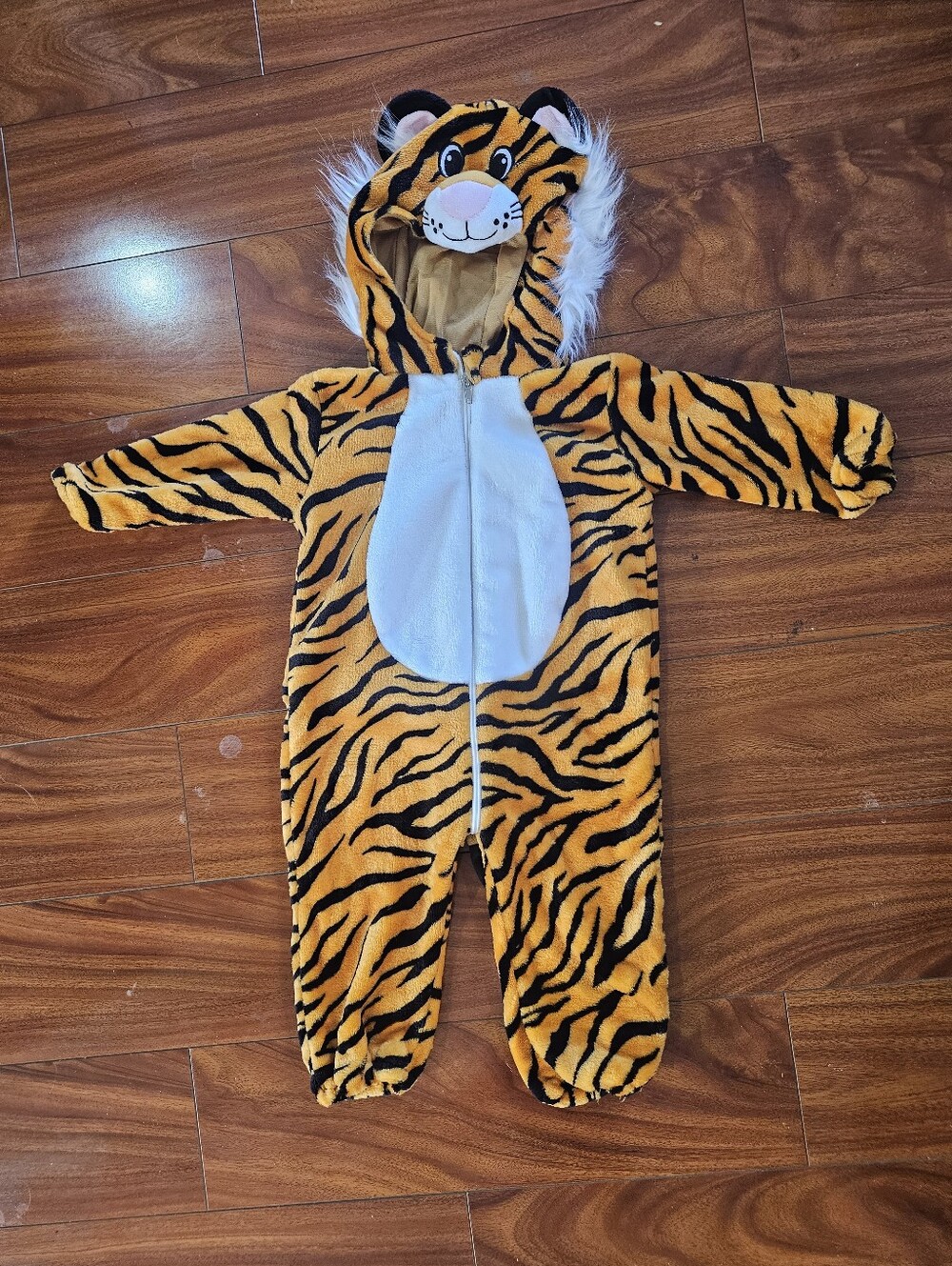 Halloween Unisex Toddler Tiger Outfit One-piece Zip-up Pajama/Costume 12-18 Mo